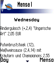 Showing a menu