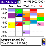 Main screen with short types
